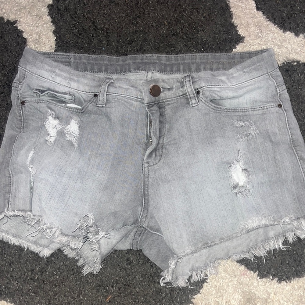 Grey jean shorts